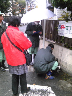 放射能汚染された土壌を除去−新城小学校周辺